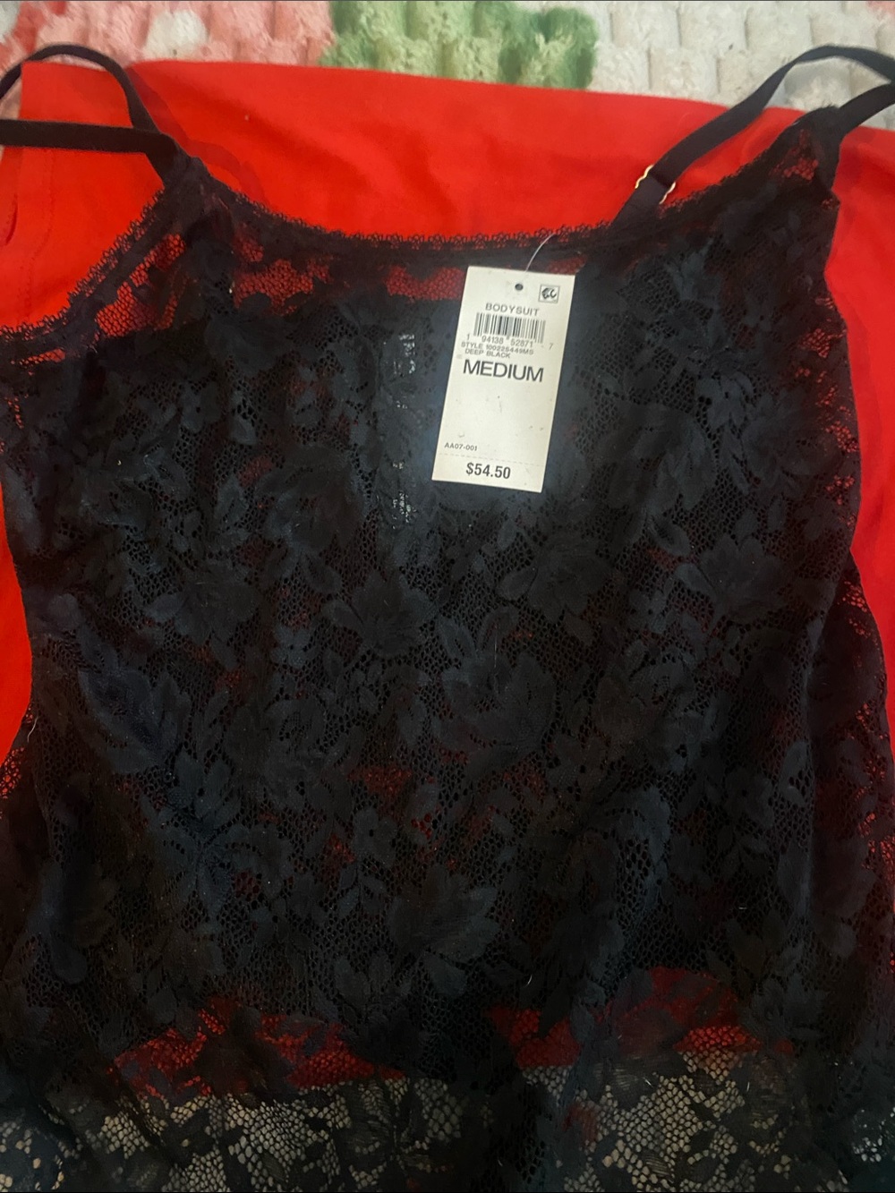 INC International Concepts Black Floral Lace Camisole Slip